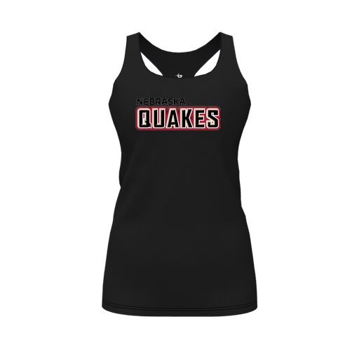 [CUS-DFW-RCBK-PER-BLK-FYS-LOGO1] Racerback Tank Top (Female Youth S, Black, Logo 1)