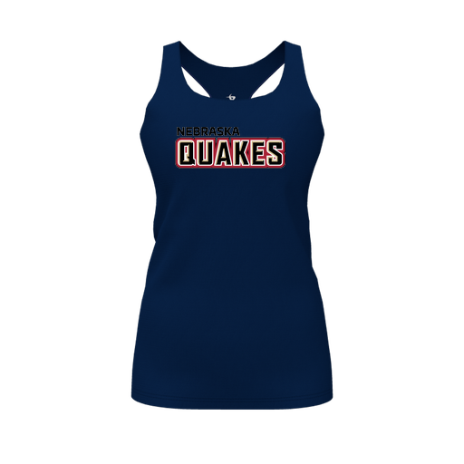 [CUS-DFW-RCBK-PER-NVY-FYS-LOGO1] Racerback Tank Top (Female Youth S, Navy, Logo 1)