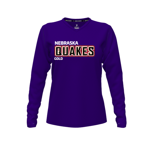 [CUS-DFW-TEES-CMF-VNK-LSL-PUR-FYXS-LOGO3] Comfort T-Shirt (Female Youth XS, Purple, V Neck, Logo 3, Long Sleeve)