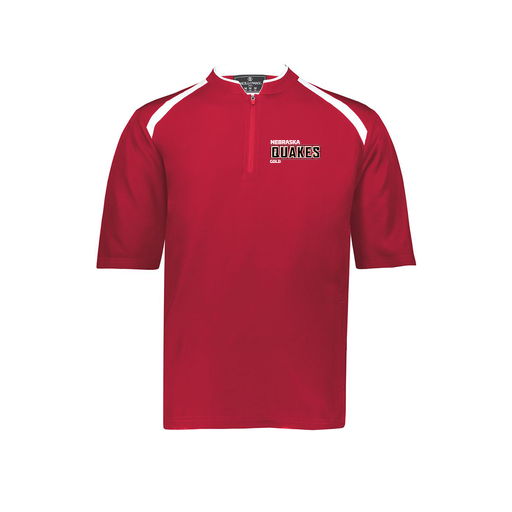 [229581-AS-RED-LOGO3] Men's Dugout Short Sleeve Pullover (Adult S, Red, Logo 3)
