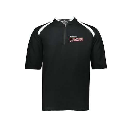 [229681-YS-BLK-LOGO3] Youth Dugout Short Sleeve Pullover (Youth S, Black, Logo 3)