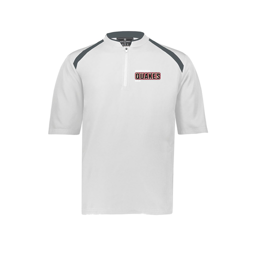 [229681-YS-WHT-LOGO3] Youth Dugout Short Sleeve Pullover (Youth S, White, Logo 3)