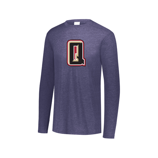 [FTLCUBNV-AXS-LOGO2] Decker Men's Tri-Blend T-Shirt - Long Sleeve (Adult XS, Navy, Logo 2)