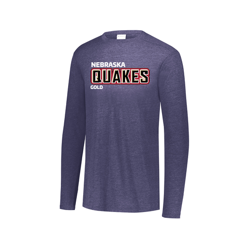 [FTLCUBNV-AXS-LOGO3] Decker Men's Tri-Blend T-Shirt - Long Sleeve (Adult XS, Navy, Logo 3)