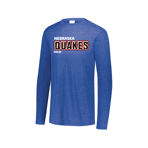 [FTLCUBRY-AXS-LOGO3] Decker Men's Tri-Blend T-Shirt - Long Sleeve (Adult XS, Royal, Logo 3)