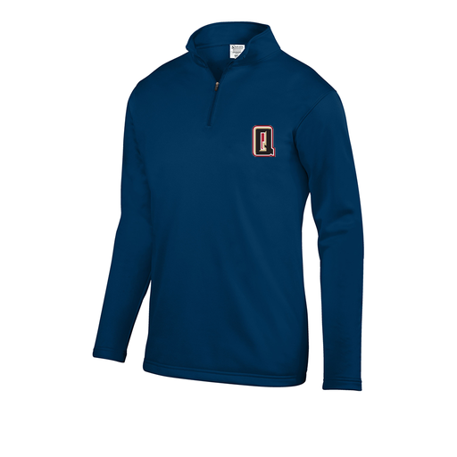 [FOLQFFNV-AS-LOGO2] Decker Men's FlexFleece 1/4 Zip (Adult S, Navy, Logo 2)