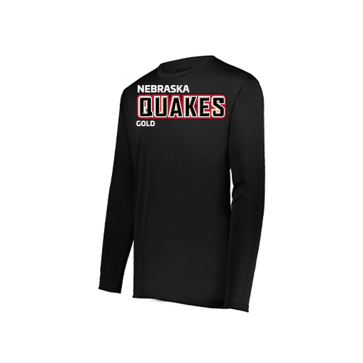 [222823.080.S-LOGO3] Youth LS Smooth Sport Shirt (Youth S, Black, Logo 3)