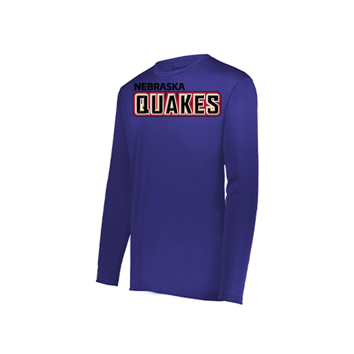 [222823.747.S-LOGO1] Youth LS Smooth Sport Shirt (Youth S, Purple, Logo 1)
