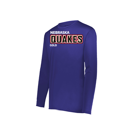 [222823.747.S-LOGO3] Youth LS Smooth Sport Shirt (Youth S, Purple, Logo 3)