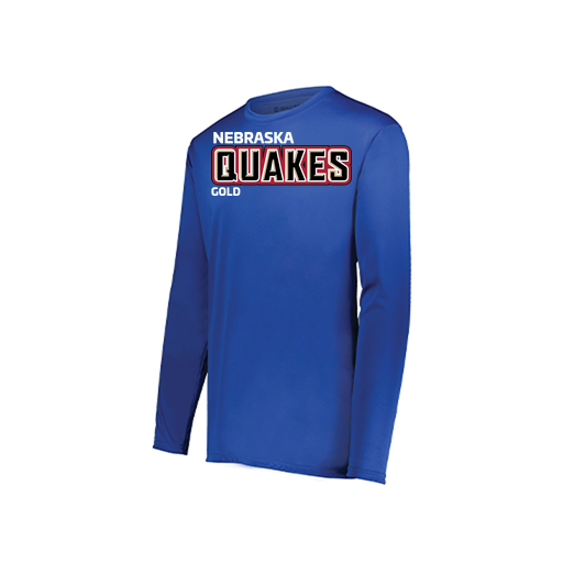 [222823.060.S-LOGO3] Youth LS Smooth Sport Shirt (Youth S, Royal, Logo 3)