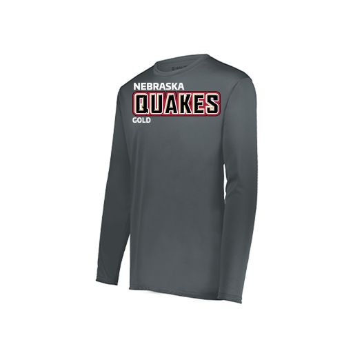 [222823.059.S-LOGO3] Youth LS Smooth Sport Shirt (Youth S, Gray, Logo 3)