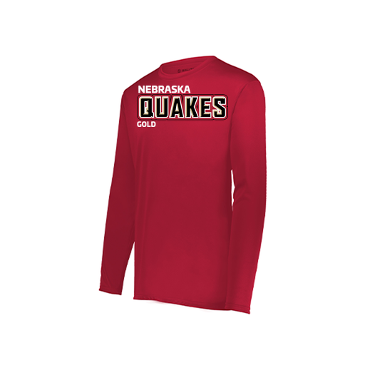 [222823.083.S-LOGO3] Youth LS Smooth Sport Shirt (Youth S, Red, Logo 3)