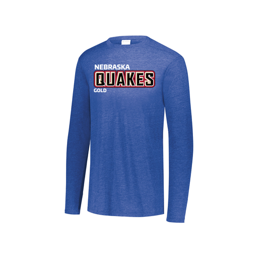 [FTLCUBRY-YS-LOGO3] Decker Youth Tri-Blend T-Shirt - Long Sleeve (Youth S, Royal, Logo 3)