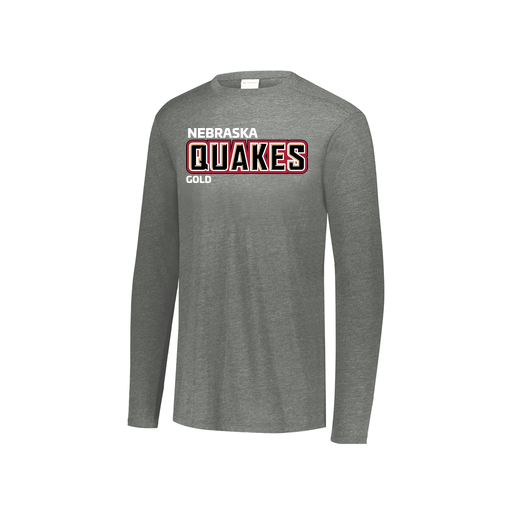 [FTLCUBGY-YS-LOGO3] Decker Youth Tri-Blend T-Shirt - Long Sleeve (Youth S, Gray, Logo 3)