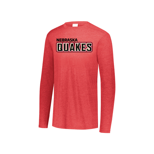 [FTLCUBRD-YS-LOGO1] Decker Youth Tri-Blend T-Shirt - Long Sleeve (Youth S, Red, Logo 1)