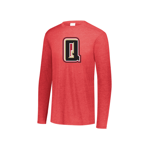 [FTLCUBRD-YS-LOGO2] Decker Youth Tri-Blend T-Shirt - Long Sleeve (Youth S, Red, Logo 2)