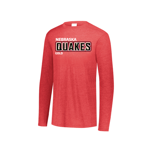 [FTLCUBRD-YS-LOGO3] Decker Youth Tri-Blend T-Shirt - Long Sleeve (Youth S, Red, Logo 3)