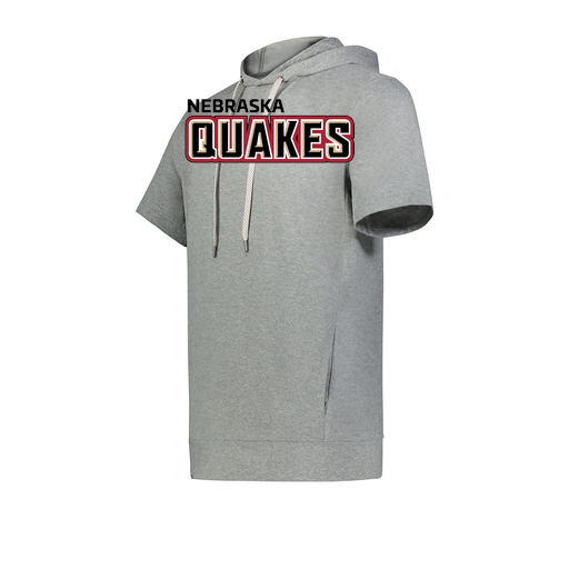 [222605-SIL-YS-LOGO1] YOUTH VENTURA SOFT KNIT SHORT SLEEVE HOODIE (Youth S, Silver, Logo 1)