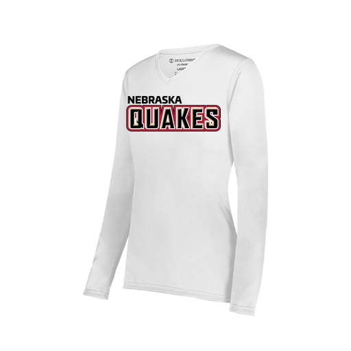 [222824.005.S-LOGO1] Ladies LS Smooth Sport Shirt (Female Adult S, White, Logo 1)