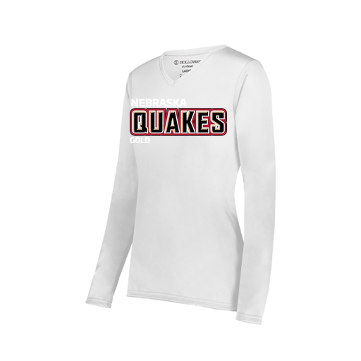 [222824.005.S-LOGO3] Ladies LS Smooth Sport Shirt (Female Adult S, White, Logo 3)