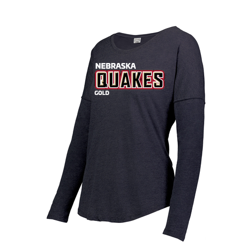 [3077.72N.S-LOGO3] Ladies LS Ultra-blend T-Shirt (Female Adult S, Navy, Logo 3)