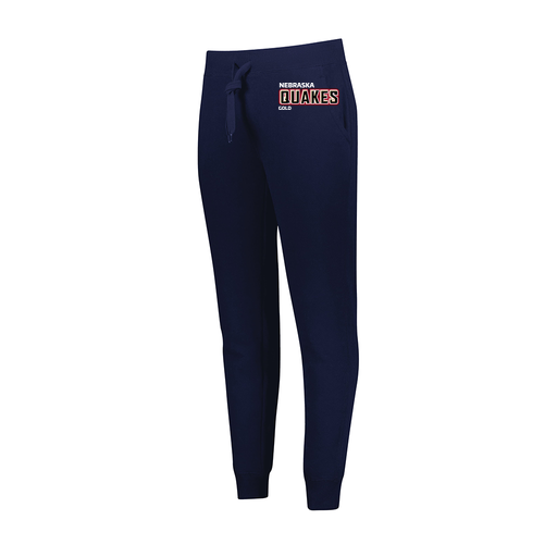 [229748.065.XS-LOGO3] Ladies 60/40 Fleece Jogger (Female Adult XS, Navy, Logo 3)