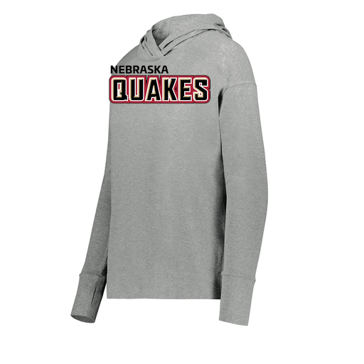 [222798-SIL-FAXS-LOGO1] Ladies Ventura Thin Knit Hoodie (Female Adult XS, Silver, Logo 1)