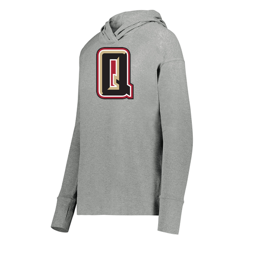 [222798-SIL-FAXS-LOGO2] Ladies Ventura Thin Knit Hoodie (Female Adult XS, Silver, Logo 2)